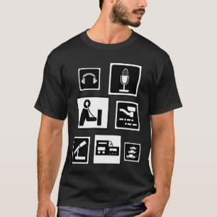 Ham Radio Black & White Icons T - Shirt