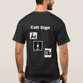 Ham Radio Black & White Icons T - Shirt (Rückseite)