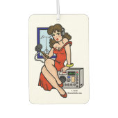 Ham Radio Button-up Girl Air Freshener mit Call Si Autolufterfrischer (Vorderseite)