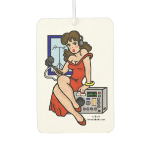 Ham Radio Button-up Girl Air Freshener mit Call Si Autolufterfrischer