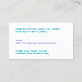 Ham Radio Callsign Visitenkarte (Rückseite)