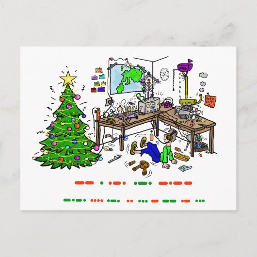 Ham Radio Christmas Morse Code Operator Postcard Feiertagspostkarte (Vorderseite)