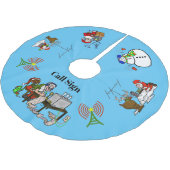 Ham Radio Christmas Tree Skirt Polyester Weihnachtsbaumdecke (Schrägansicht)