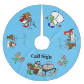 Ham Radio Christmas Tree Skirt Polyester Weihnachtsbaumdecke (Vorderseite)