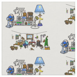 Ham Radio Crazy Shack und Rig Fabric Stoff