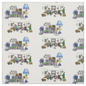 Ham Radio Crazy Shack und Rig Fabric Stoff (Muster)