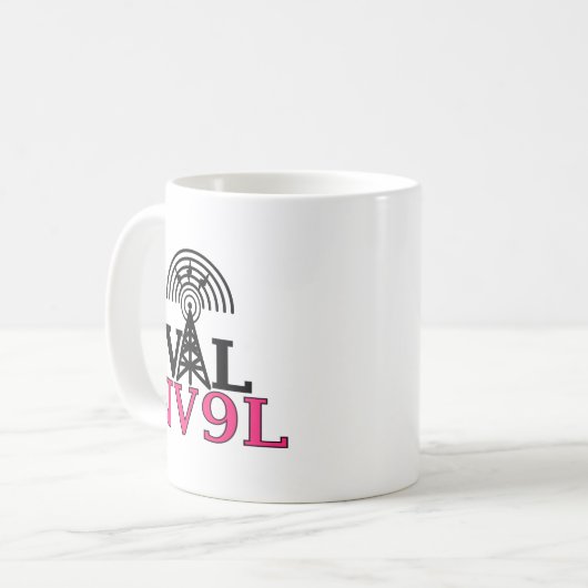 Ham Radio Custom Call Sign Designs Kaffeetasse (Vorderseite Links)