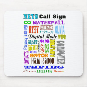 Ham Radio Digital Word Collage Mouse Pad Mousepad