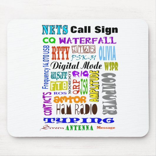 Ham Radio Digital Word Collage Mouse Pad Mousepad (Vorne)