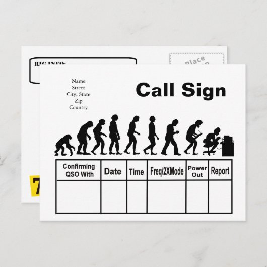 Ham Radio Evolution QSL CardAnpassen! Postkarte (Vorne/Hinten)