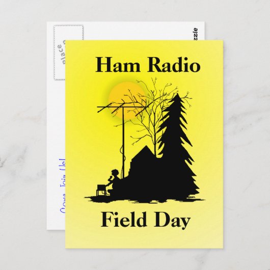 Ham Radio Field Day Silhouette Postkarten (Vorne/Hinten)