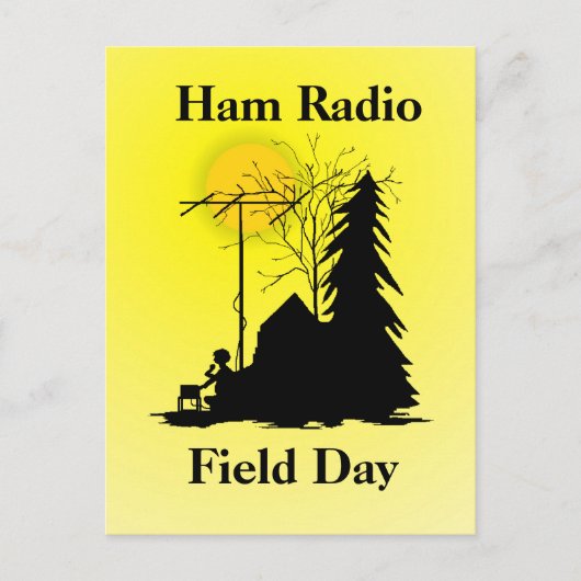 Ham Radio Field Day Silhouette Postkarten (Vorderseite)