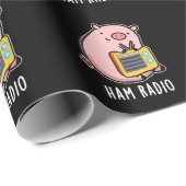 Ham Radio Funny Pig Pun Dark BG Geschenkpapier (Rolleneckpunkt)