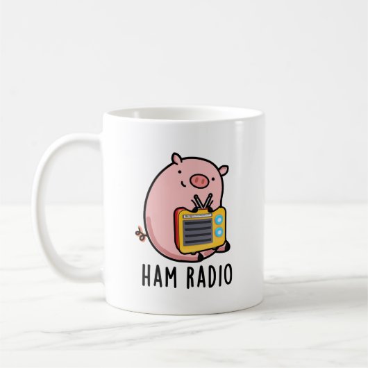 Ham Radio Funny Pig Pun Kaffeetasse (Links)