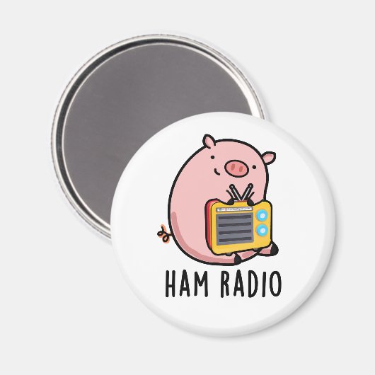 Ham Radio Funny Pig Pun Magnet (Vorderseite/Rückseite)