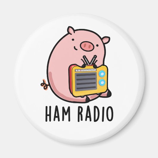 Ham Radio Funny Pig Pun Magnet (Vorne)