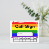 Ham Radio Gay Pride Rainbow Flag QSL-Karte Postkarte (Stehend Vorderseite)