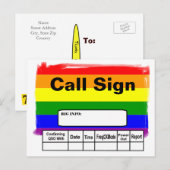 Ham Radio Gay Pride Rainbow Flag QSL-Karte Postkarte (Vorne/Hinten)