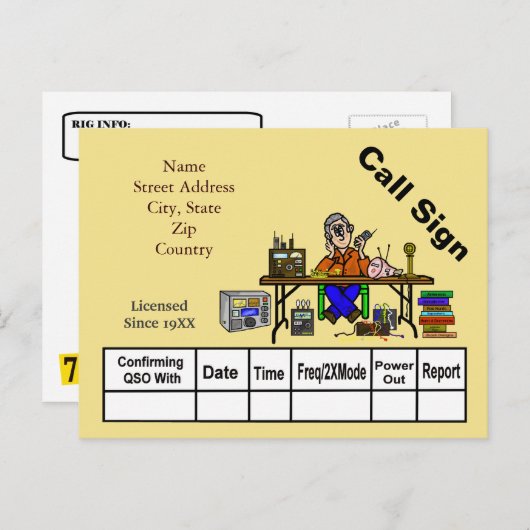 Ham Radio Hamfest Verkäufer QSL Karte anpassen! (Vorne/Hinten)