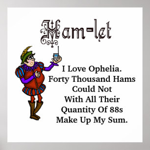 Ham Radio Hamlet Ophelia Liebe Quote Poster
