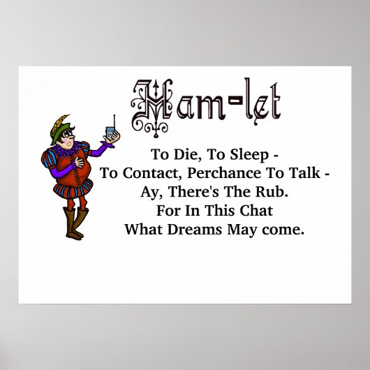Ham Radio Hamlet "zum Schlafen Die" Quote Poster (Vorne)