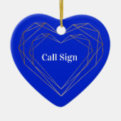 Ham Radio Heart Call Sign Ornament (Vorne)