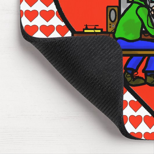 Ham Radio Kissing Couple Computer Mousepad (Ecke)