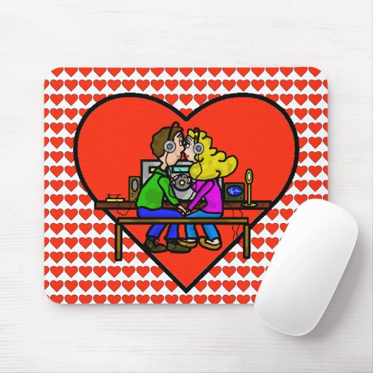 Ham Radio Kissing Couple Computer Mousepad (Mit Mouse)