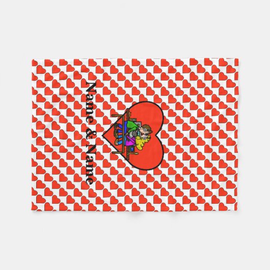 Ham Radio Kissing Couple Fleece Blanket individual (Vorderseite (Horizontal))