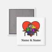 Ham Radio Kissing Couple Magnet (Vorderseite/Rückseite)