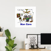 Ham Radio Man Cave Shack Poster (Heimbüro)