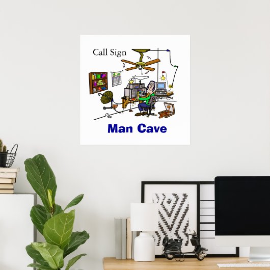 Ham Radio Man Cave Shack Poster (Heimbüro)