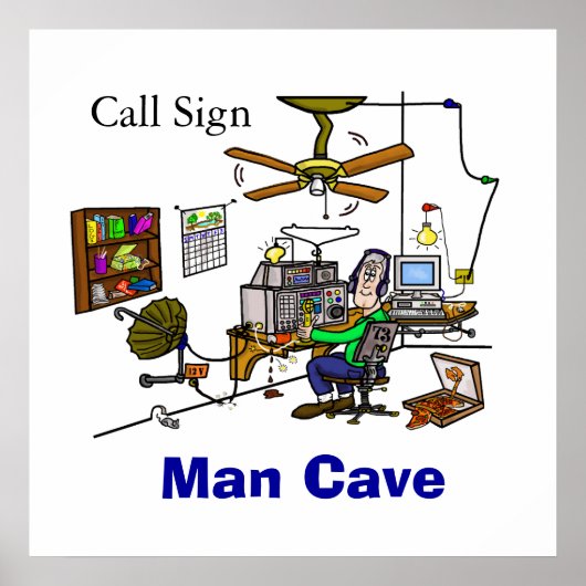 Ham Radio Man Cave Shack Poster (Vorne)