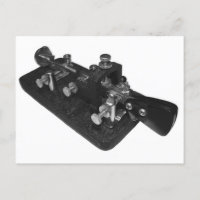 Ham Radio Morse Code Semi-Automatic Key Postcard