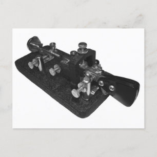 Ham Radio Morse Code Semi-Automatic Key Postcard Postkarte