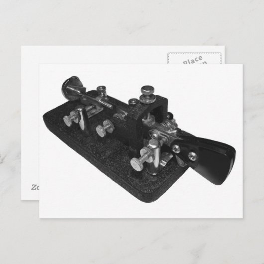 Ham Radio Morse Code Semi-Automatic Key Postcard Postkarte (Vorne/Hinten)