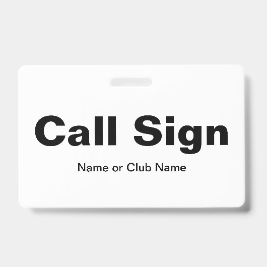 Ham Radio Name Tag Ausweis (Vorderseite)