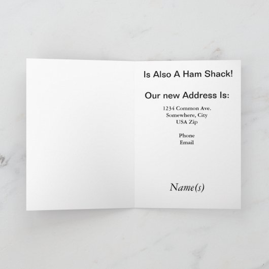 Ham Radio New Address Notification Card  Customize Ankündigung (Innenseite)