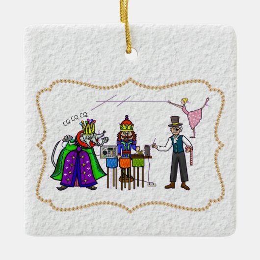 Ham Radio Nutcracker Weihnachtsdekoration Keramikornament (Vorderseite)