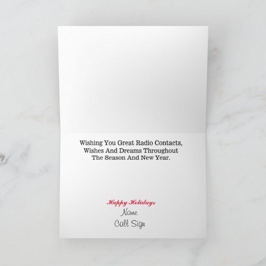 Ham Radio Nutcracker Weihnachtskarte Karte (Innenseite)