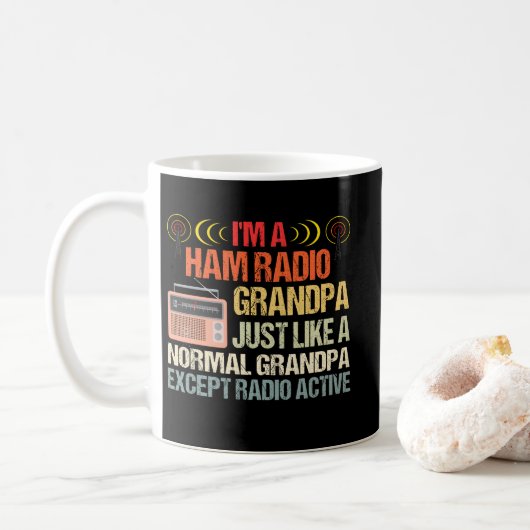 Ham Radio Operator Amateur Radio Father's Day Kaffeetasse (Mit Donut)