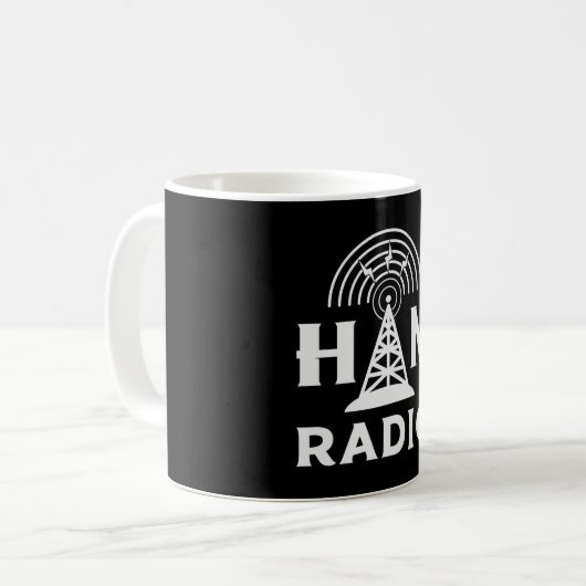 HAM Radio Operator Antenna Code Amateur Geschenkid Kaffeetasse (Vorderseite Links)