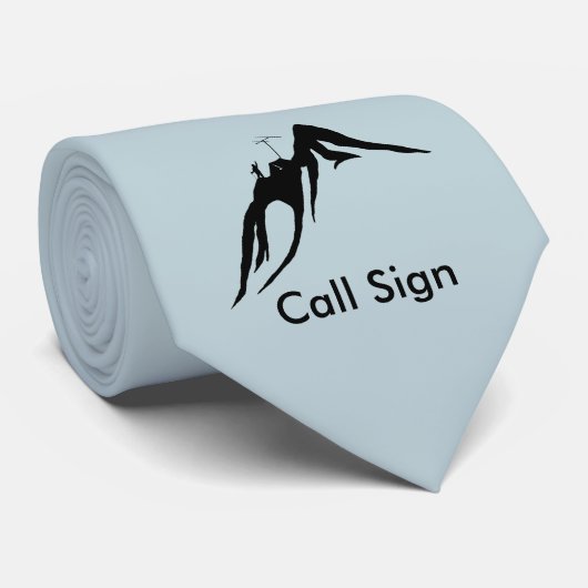 Ham Radio Operator auf der Silhouette Neck Tie Krawatte (Gerollt)