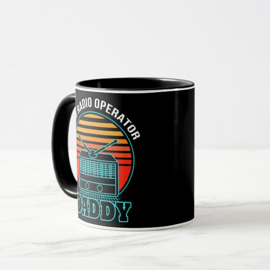 Ham Radio Operator Daddy Amateur Radio Retro Tasse (Vorderseite Links)
