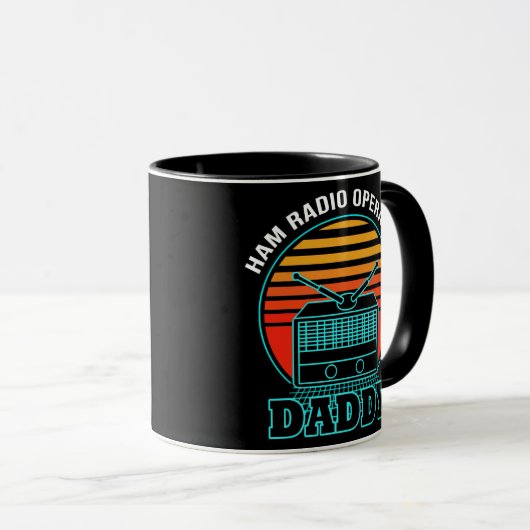 Ham Radio Operator Daddy Amateur Radio Retro Tasse (VorderseiteRechts)