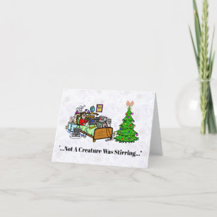 Ham Radio Operator in Bed Christmas Card Karte