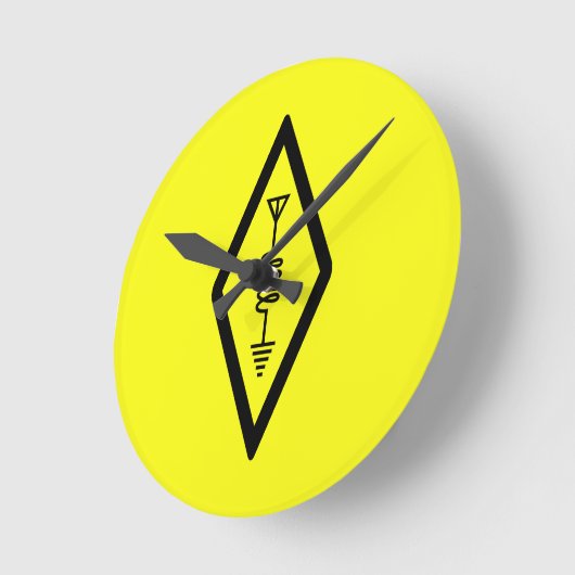 HAM Radio Operator Symbol International Yellow Runde Wanduhr (Winkel)