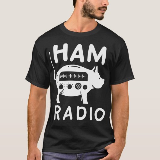 Ham Radio Pig Illustration für ein Ham Radio T-Shirt (Vorderseite)