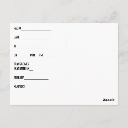 Ham Radio QSL Card Amateur Operators Kontakte Postkarte (Rückseite)