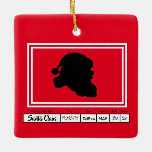 Ham Radio QSL Card Weihnachtsschmuck (Vorderseite)